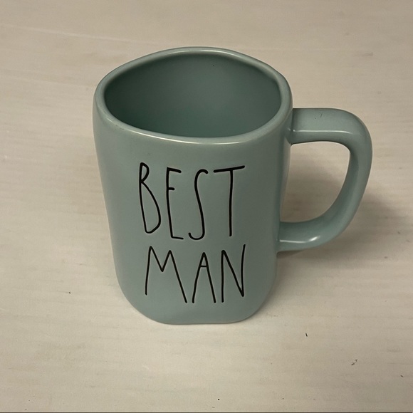Rae Dunn Turquoise “Best Man” Coffee Mug - Nee - Picture 1 of 6